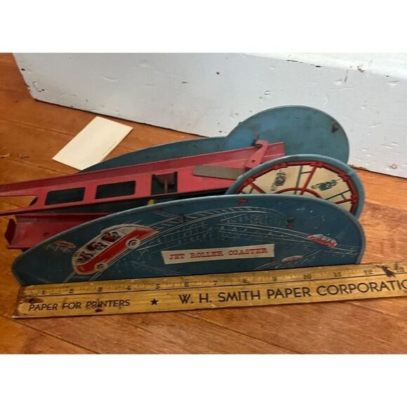 Vintage 1940s Wolverine Jet Roller Coaster Lithograph Tin Windup Toy - Picture 2 of 3